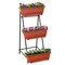 Vertical Raised Garden Bed Outdoor 3 Tiered Garden Planters Standing Elevated Planter Box with Drainage Holes for Plants Herbs Flowers Vegetables Brick
